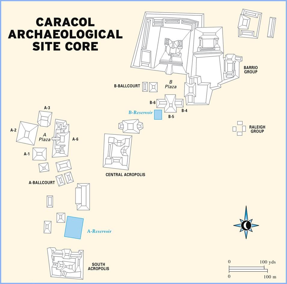 caracol балгас Белиз газрын зураг